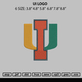 Ui Logo Embroidery File 6 sizes