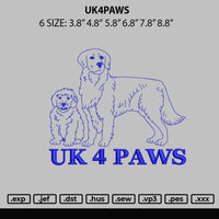 Uk4paws Embroidery File 6 sizes