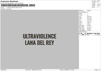 Ultraviolence Embroidery FIle 6 sizes