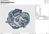 UNC head mascot Embroidery