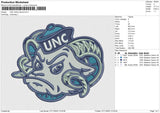 UNC head mascot Embroidery