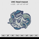 UNC head mascot Embroidery