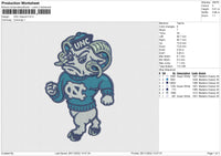 UNC mascot Embroidery