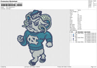 UNC mascot Embroidery