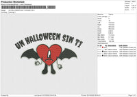 UN HALLOWEEN SIN TI WINGS Embroidery