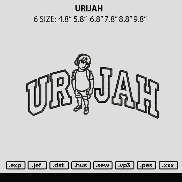 Urijah Embroidery File 6 sizes