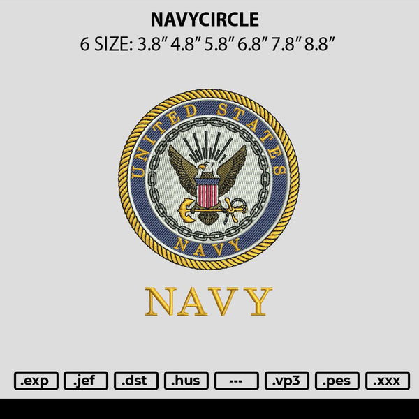 Navycircle Embroidery File 6 sizes