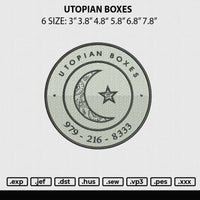 Utopian Boxes Embroidery File 6 sizes