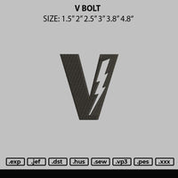 V Bolt Embroidery File 6 sizes