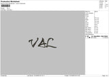 Val Embroidery File 6 sizes