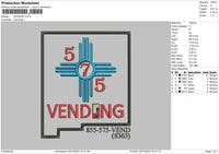 Vending Embroidery File 6 sizes