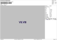 Vi Viii Embroidery File 6 sizes