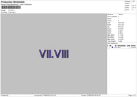 Vi Viii Embroidery File 6 sizes