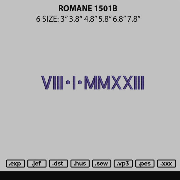 Romane 1501b Embroidery File 6 sizes