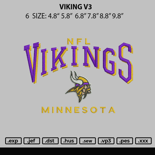 Viking V3 Embroidery File 6 sizes