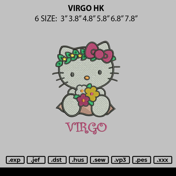 Virgo Hk Embroidery File 6 sizes