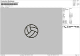 Volley Ball Embroidery File 6 sizes