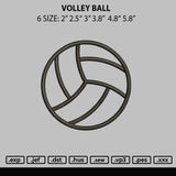 Volley Ball Embroidery File 6 sizes