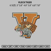 Vleck Tiger Embroidery File 6 sizes