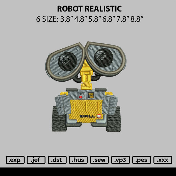 Robot Realistic Embroidery File 6 sizes