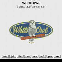 WHITE OWL mbroidery