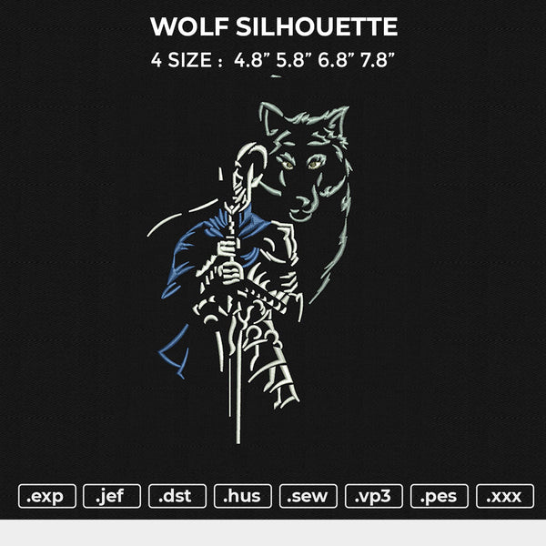 wolf silhouette Embroidery