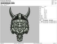 Wolf viking Embroidery