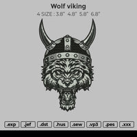 Wolf viking Embroidery