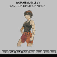 Women Muscle Embroidery File 6 sizes