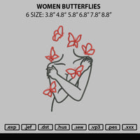 Women Butterflies Embroidery