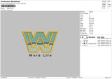 World W Embroidery File 6 sizes