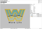 World W Embroidery File 6 sizes