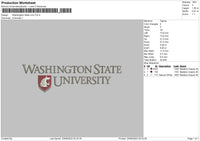 Washington State U Embroidery File 6 sizes