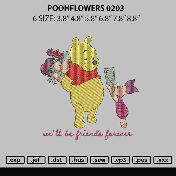 Poohflowers 0203 Embroidery File 6 sizes