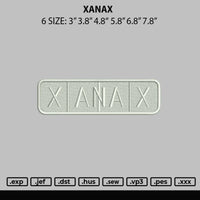 Xanax Embroidery File 6 sizes