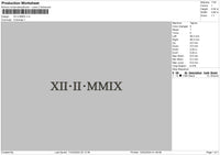 Roman Numerals 1202 Embroidery File 6 sizes