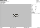 Xo Embroidery File 6 sizes