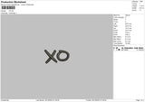 Xo Embroidery File 6 sizes