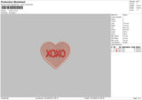 Xoxo Heart 01 Embroidery File 6 sizes