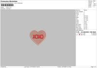 Xoxo Heart 01 Embroidery File 6 sizes