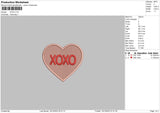 Xoxo Heart 01 Embroidery File 6 sizes