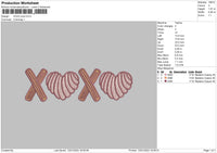 Xoxo Love Embroidery File 6 sizes