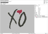 Xo V2 Embroidery File 6 sizes