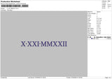 Roman Numerals 004 Embroidery File 6 sizes