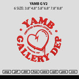 Yamb G V2 Embroidery File 6 sizes