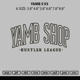 Yamb S V3 Embroidery File 6 sizes