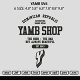 Yamb Sv6 Embroidery File 6 sizes