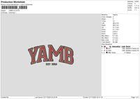 Yamb V2 Embroidery File 6 sizes