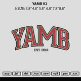 Yamb V2 Embroidery File 6 sizes