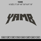 Yamb Embroidery File 6 sizes